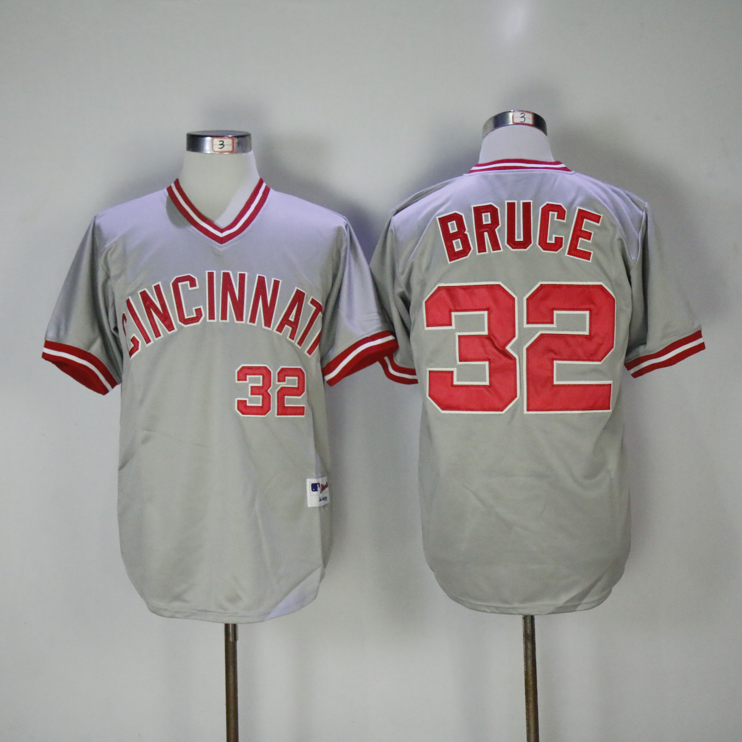 Men MLB Cincinnati Reds #32 Bruce grey jerseys